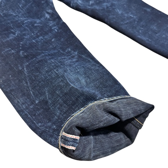 Brave Star Selvedge Jeans Straight Leg Button Fly Dark Denim USA Mens Size 35x28 - Picture 7 of 7